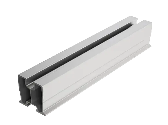 PREFA railprofiel voor de bevestiging van de PV-modules.
