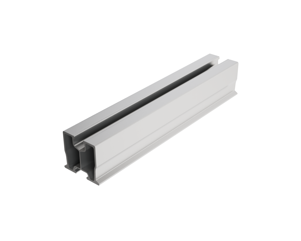 PREFA railprofiel voor de bevestiging van de PV-modules.