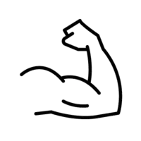 Schets van een gespierde arm