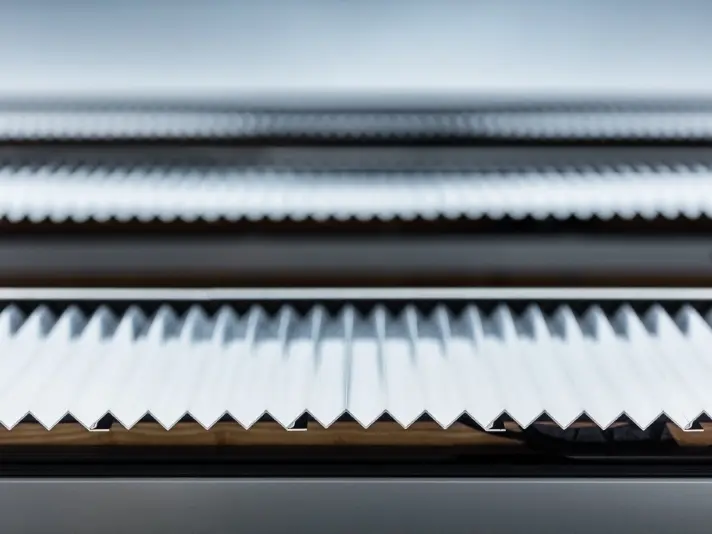 Detailaufnahme des PREFA Zackenprofils in der Farbe Naturblank