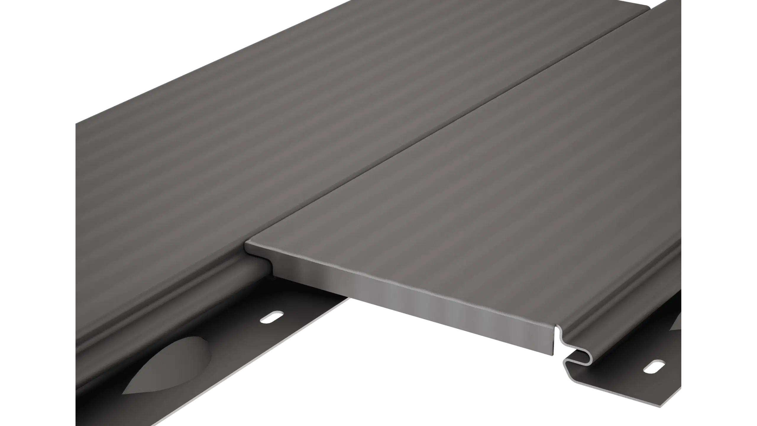 PREFA Siding zonder schaduwvoeg met een gelinieerd oppervlak als geprofileerd aluminium gevelpaneel in grijs