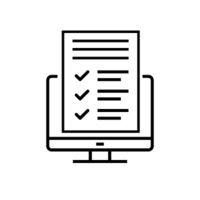 Clipart van een beeldscherm met een checklist of een formulier