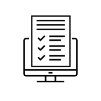 Clipart van een beeldscherm met een checklist of een formulier
