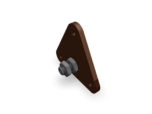 PREFA wandmontageplaat met M10 schroefdraad en moer, ideaal voor een veilige bevestiging.