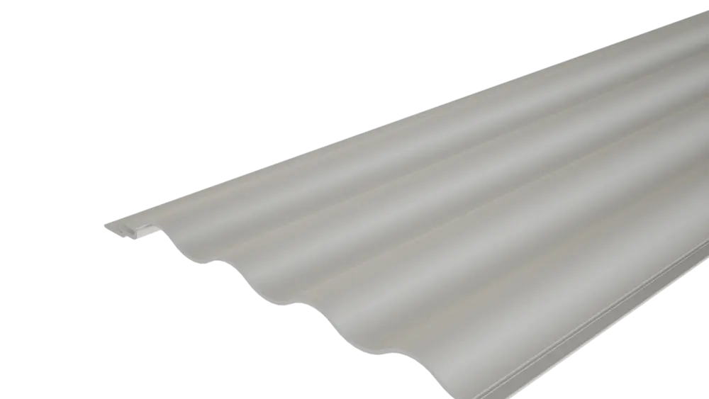 PREFA geëxtrudeerd profiel golf 10/50 met golvend oppervlak, voor de gevelvormgeving of de balkonbekleding.