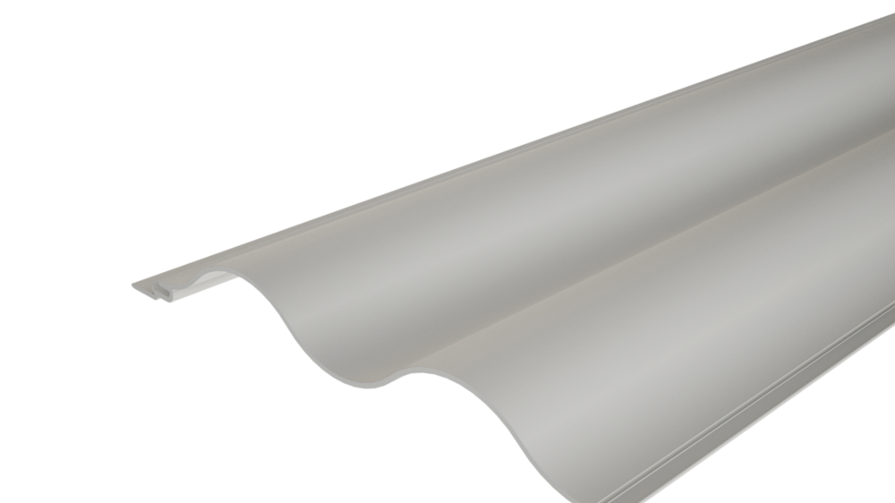 PREFA geëxtrudeerd profiel golf 22/100 met golvend oppervlak, voor de gevelvormgeving of de balkonbekleding.