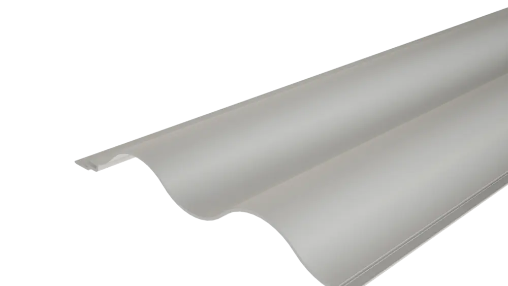 PREFA geëxtrudeerd profiel golf 22/100 met golvend oppervlak, voor de gevelvormgeving of de balkonbekleding.