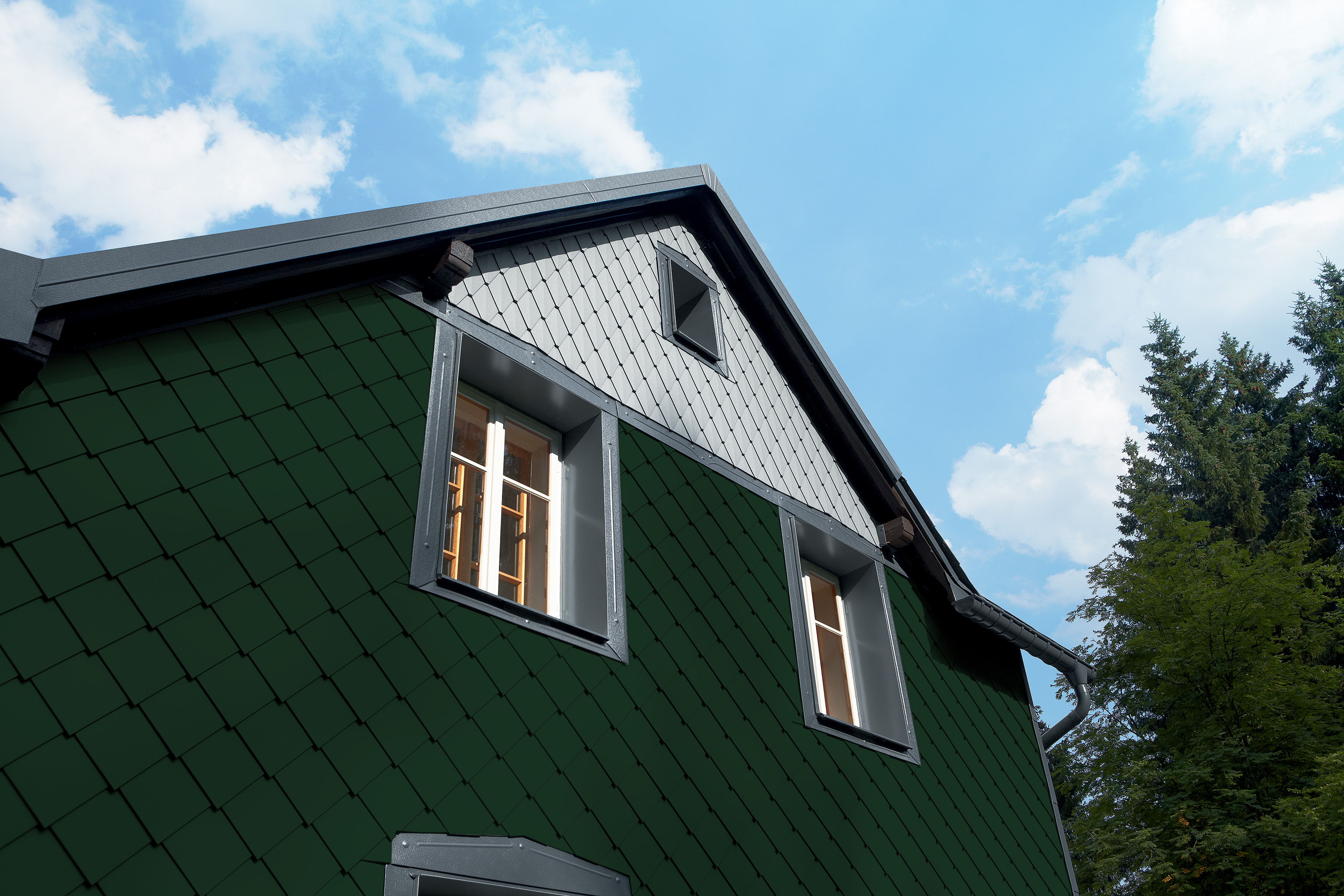 Referentieobjecten PREFA Gevelsystemen Gevellosange 20x20 06 P.10 mosgroen