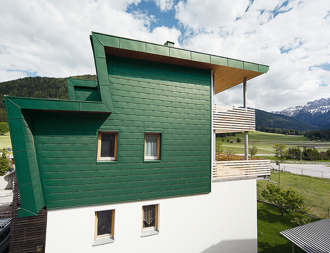 Referentieobjecten PREFA Gevelsystemen Gevelschindel 06 P.10 mosgroen