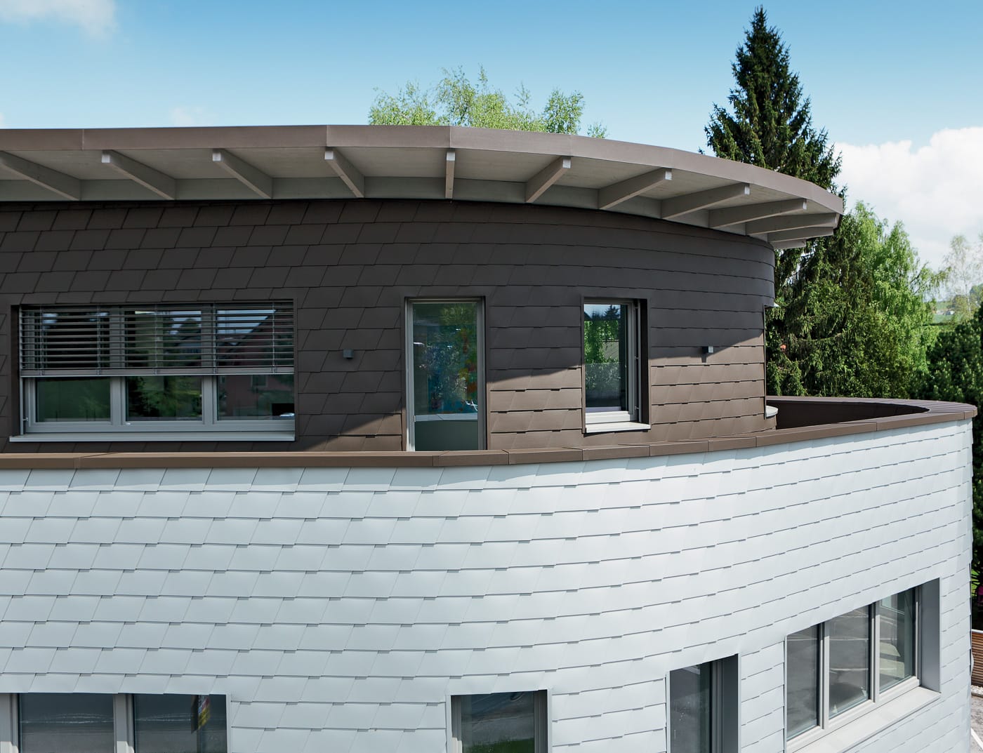 Referentieobjecten PREFA Gevelsystemen Gevelschindel 01 P.10 bruin